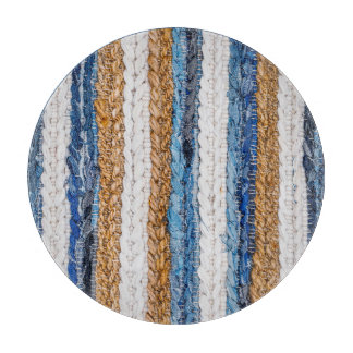 Denim patchwork: recycled jeans rug. cutting board