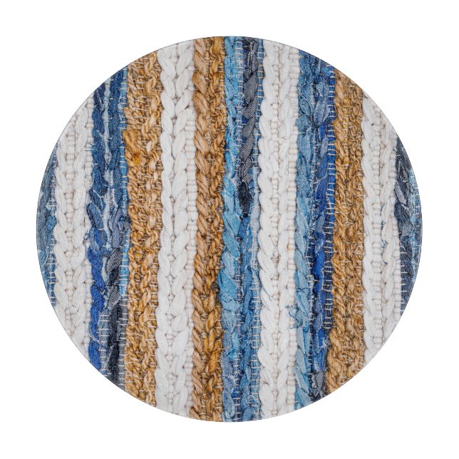 Denim patchwork: recycled jeans rug. cutting board (Front)