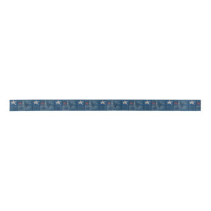 Denim patchwork satin ribbon