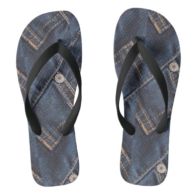 Denim-Patterned Slippers for Casual Comfort Jandals (Footbed)