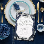 Denim Pearls Elegant Modern Classy 50th Birthday Invitation<br><div class="desc">Looking for 50th birthday party ideas for women? This modern, elegant and chic denim and pearls birthday party invitation for her is a perfect way to celebrate a milestone birthday in style. It features a denim background, elegant pearls (these are digital effects, not real stones or pearls!), custom letters for...</div>