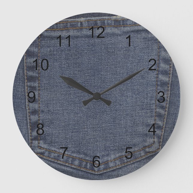 Denim Pocket Large Clock (Front)