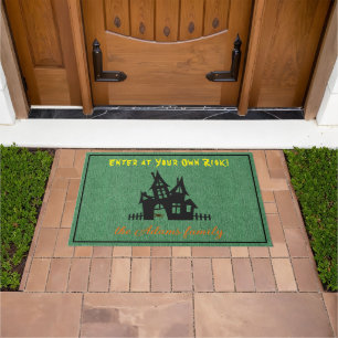 Denim Print October Halloween 24x36-inch Welcome Doormat