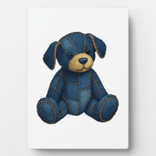 Denim Puppy Dog Art Funny Dog Denim funny tshirt Plaque