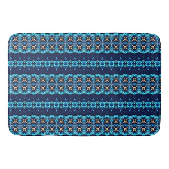 Denim Rhinestones Bath Mat (Front)
