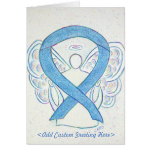 Denim Ribbon Angel Greeting Card