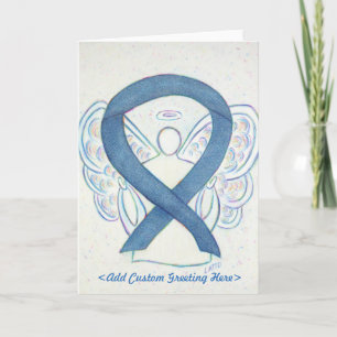 Denim Ribbon Angel Greeting Card