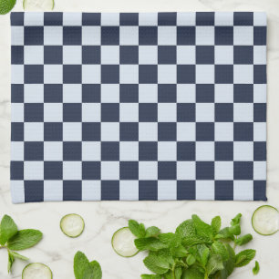 Denim rinse chequerboard pattern tea towel