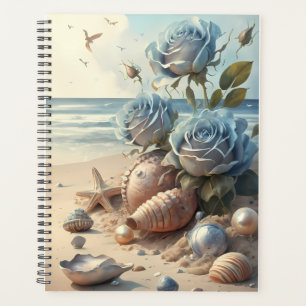 Denim Rose & Pearl Dotted Planner cover