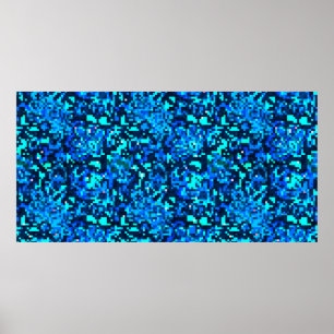 Denim seamless pattern. Denim floral background. B Poster