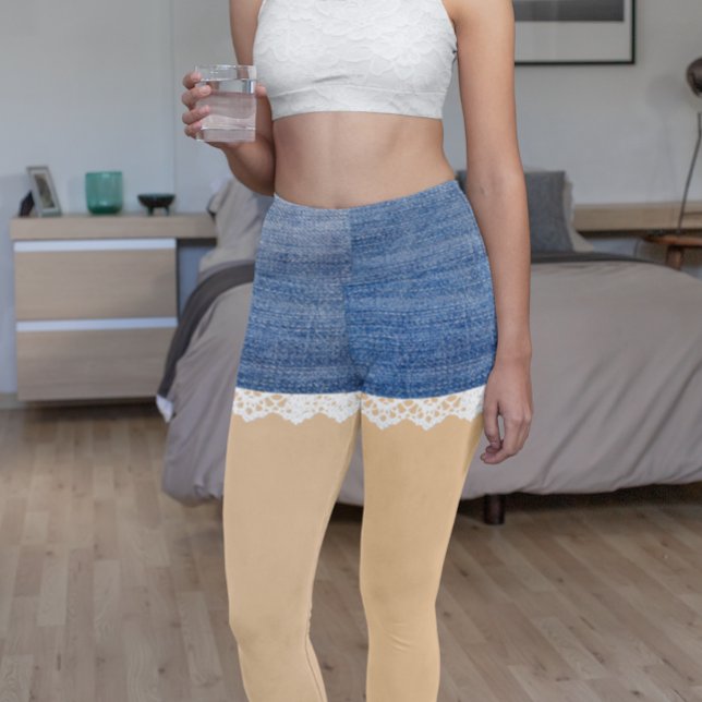 Denim Shorts Leggings Lace (Creator Uploaded)