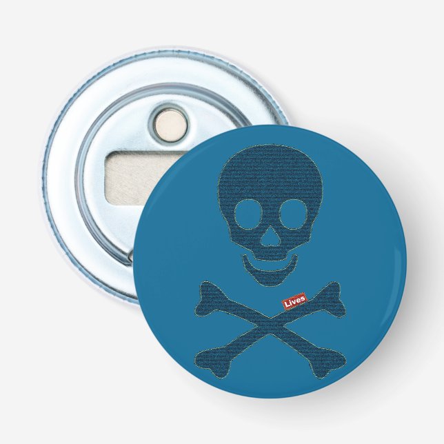 Denim Skull Bottle Opener (Front)