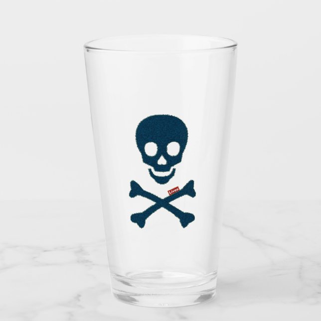 Denim Skull Glass (Front)