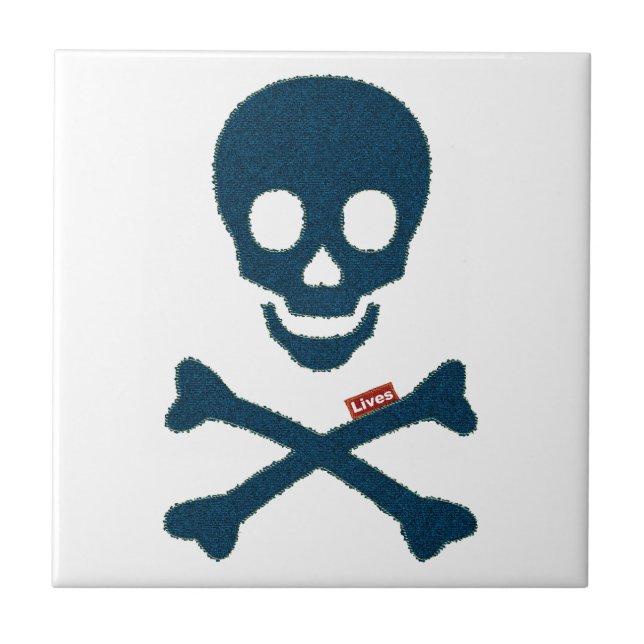 Denim Skull Tile (Front)