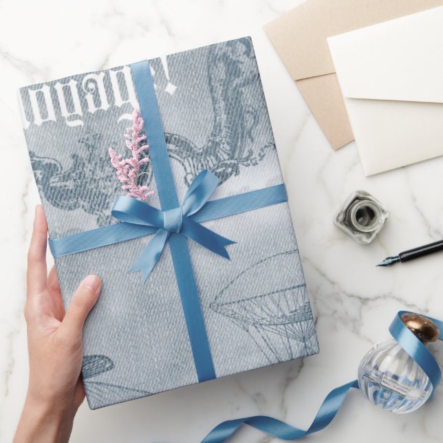 Denim Steampunk Wrapping Paper (Gifting)