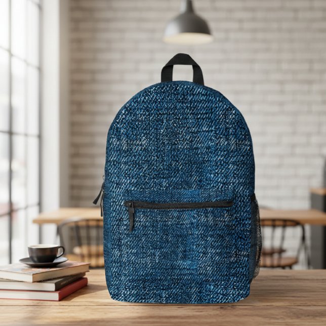 Denim Style Backpack with Unique Print  (Creator Uploaded)