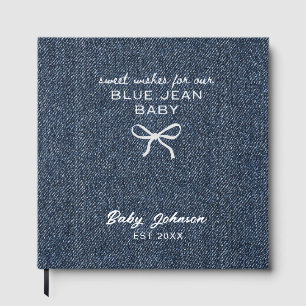 Denim Style Blue Jean Baby Shower Guestbook, Best  Guest Book