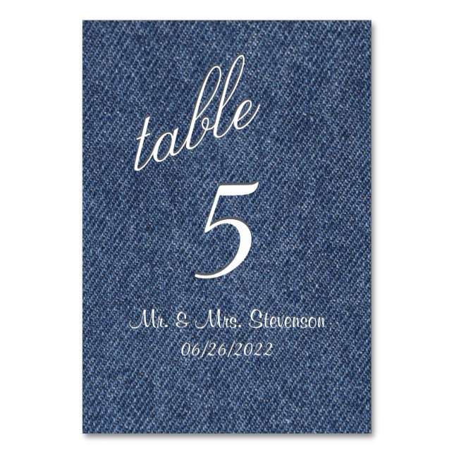 Denim Table Number (Front)
