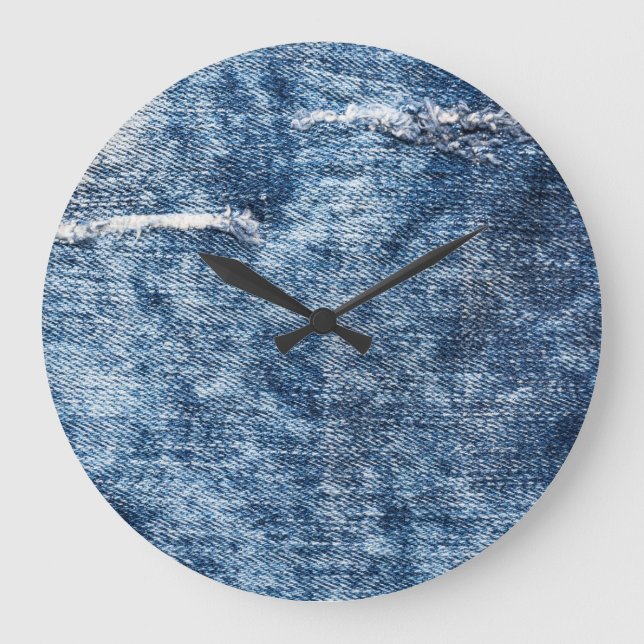 Denim texture: blue jeans background. large clock (Front)