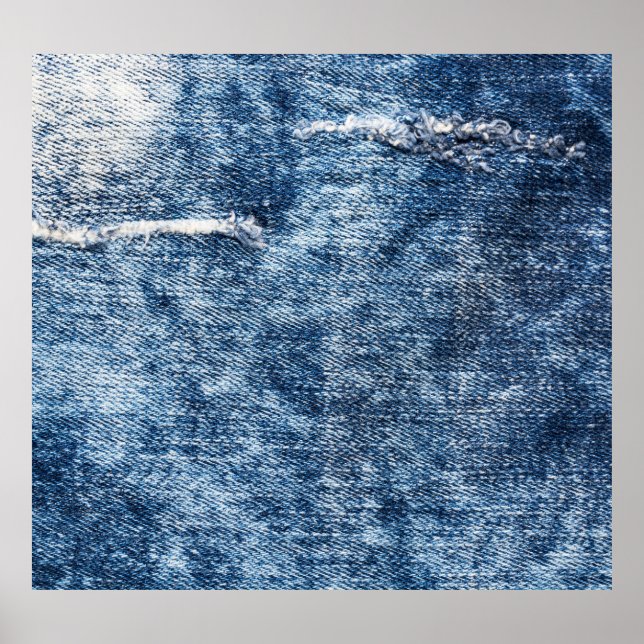 Denim texture: blue jeans background. poster (Front)