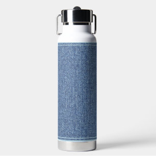 DENIM TEXTURE BLUE STYLE PATTERN WATER BOTTLE