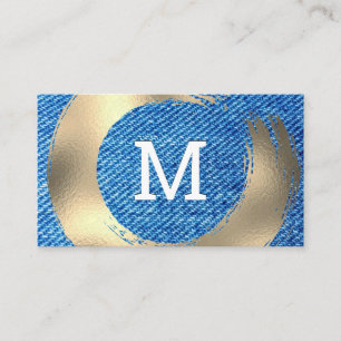 Denim Texture Gold Brushed Business Card