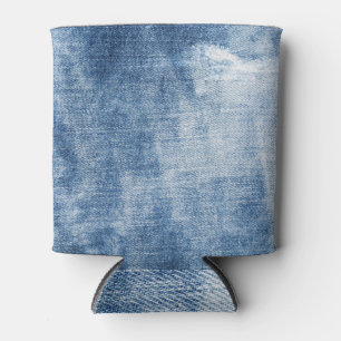 Denim Texture: Rugged Holes. Can Cooler