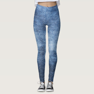 Denim Texture: Worn Fabric Background Leggings