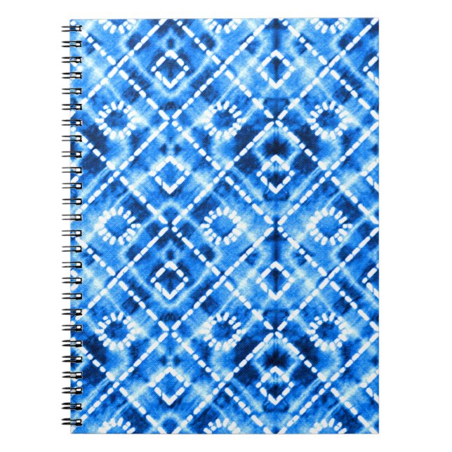 Denim Tie Dye Texture: Modern Elegance. Notebook (Front)