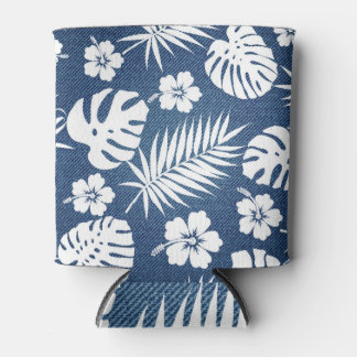 Denim Tropical: Patterned Background Design. Can Cooler