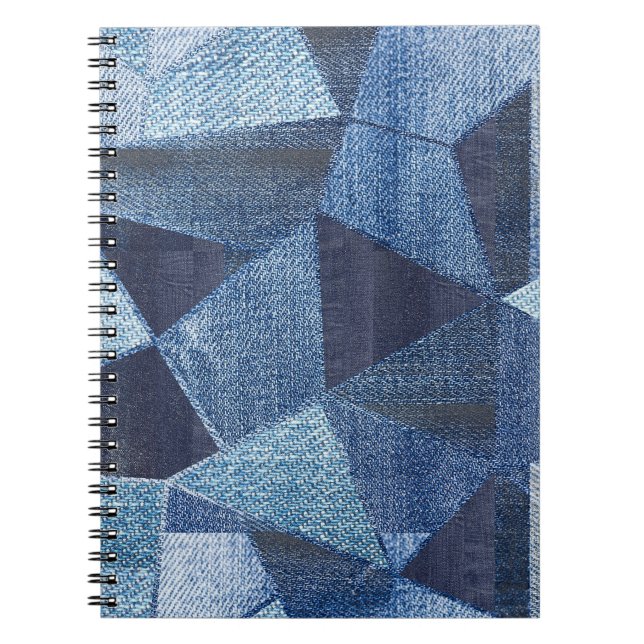 Denim Urban: Distressed Striped Patchwork. Notebook (Front)