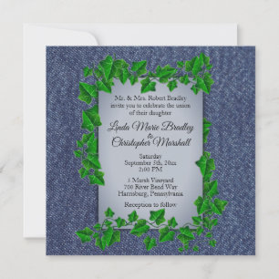 Denim Vines Wedding Invitation