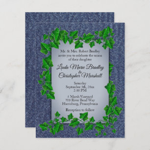 Denim Vines Wedding Invitation