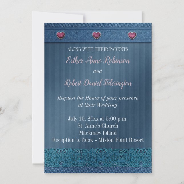 Denim Wedding Invitation (Front)