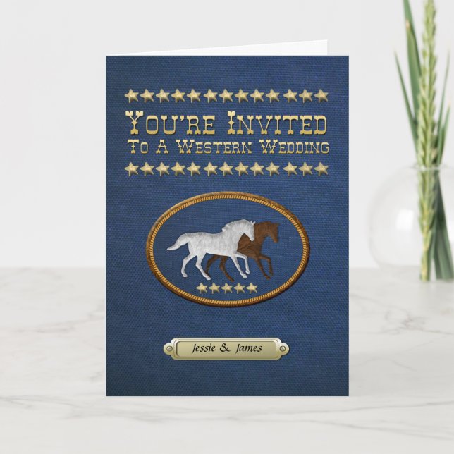 Denim Western Wedding Invitation (Front)