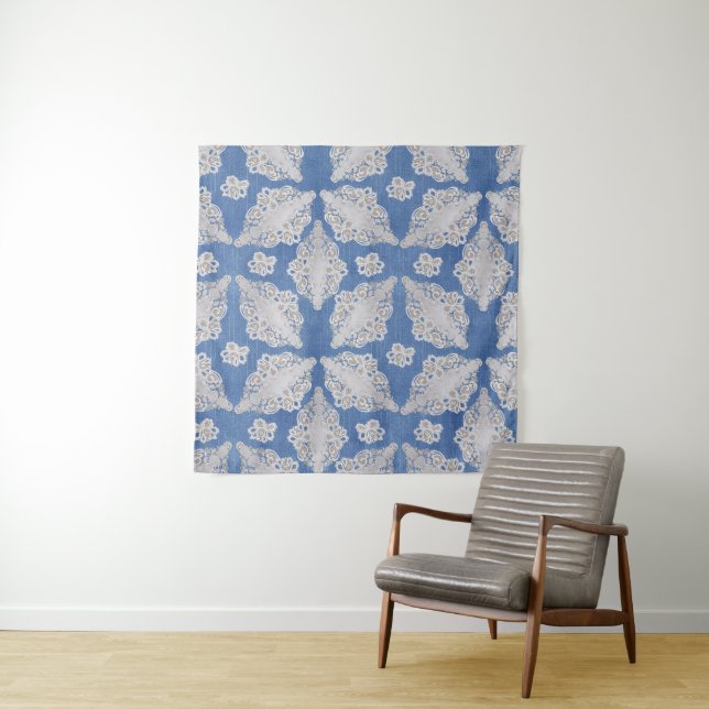 Denim with Lace Repeat Tapestry (In Situ)