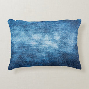 Denim worn fabric texture for background. Jeans Decorative Cushion
