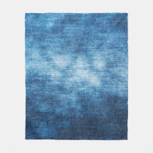 Denim worn fabric texture for background. Jeans Fleece Blanket