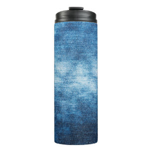 Denim worn fabric texture for background. Jeans Thermal Tumbler