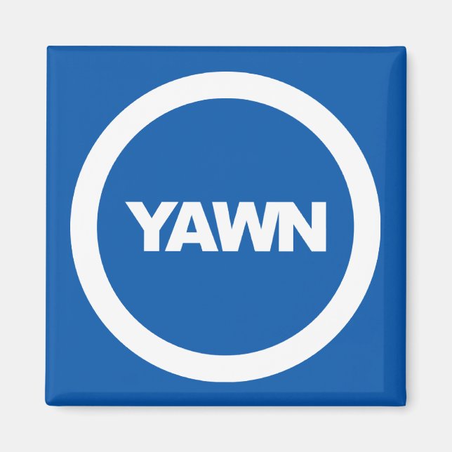 Denim Yawn Brand Dorm Fridge Magnet (Front)