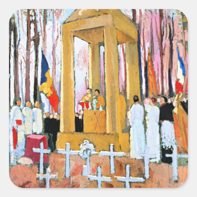 Denis - Mass in Front of Tomb of Ernest Psichari Square Sticker (Front)