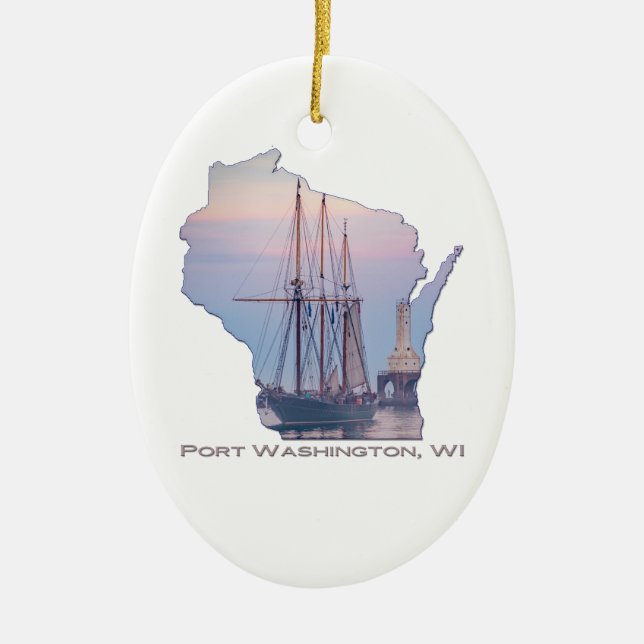 Denis Sullivan Fog Sail Ceramic Tree Decoration (Front)