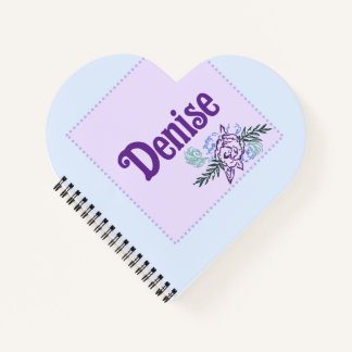 Denise Aqua Rose Heart Notebook