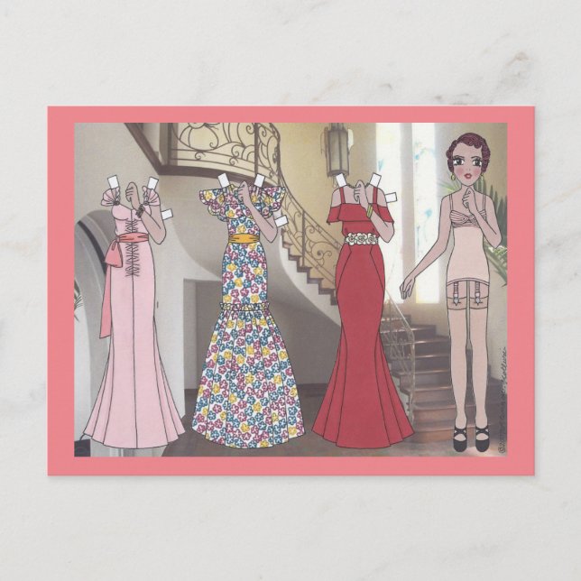 Denise, Art Deco Lady of 1934 Postcard (Front)