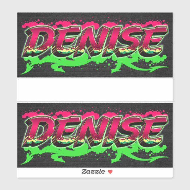 Denise First Name Graffiti Sticker (Sheet)