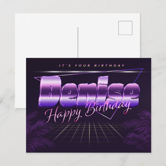 Denise Name first name lilac postcard birthday (Front/Back)