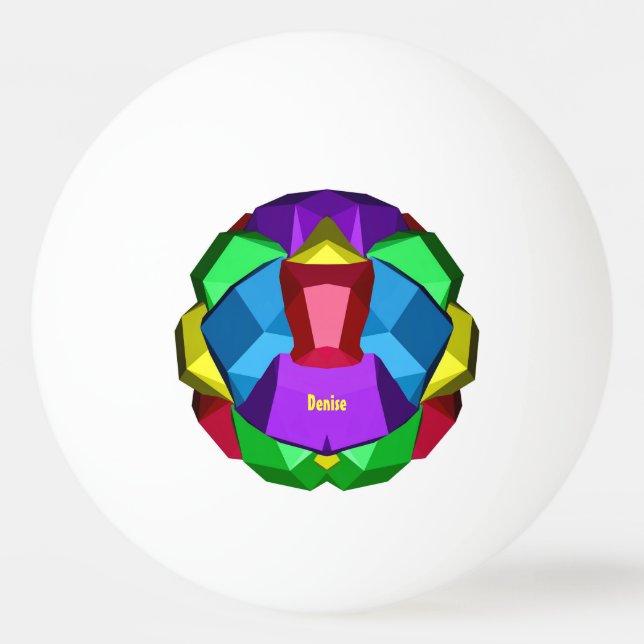 DENISE ~ POLYHEDRON ~ Multicoloured ~ Ping Pong Ball (Back)