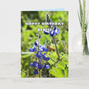 Denise Texas Bluebonnet Happy Birthday Card