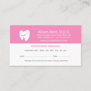 Denist Appointment Reminder Dental Office  Busines Business Card