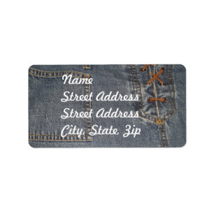 Denium Fabric Background Address Sticker